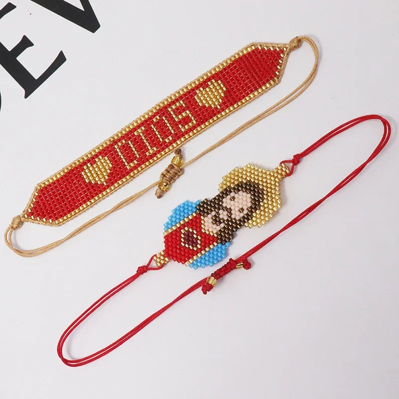 علي الإبداعية يسوع تصميم سوار ميوكي حبة للنساء ديوس رسالة أساور دينية أساور الموضة العصرية مجوهرات #4