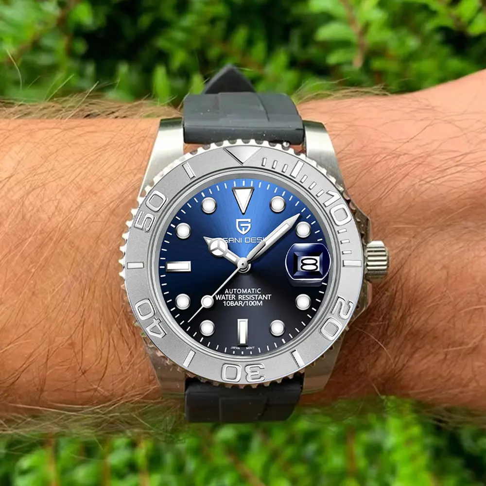 PAGANI DESIGN Nieuwe Automatische Herenhorloge Saffierglas 40mm Mechanisch Horloge Roestvrij Staal 100M Waterdicht Klok Horloge Mannen gift