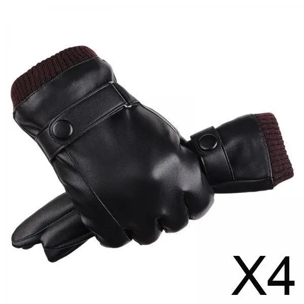 soft-men’s-winter-gloves-black-pu-leather-plush-warm-touch-gloves-waterproof-motorcycle-gloves-for-hiking-and-daily-wear