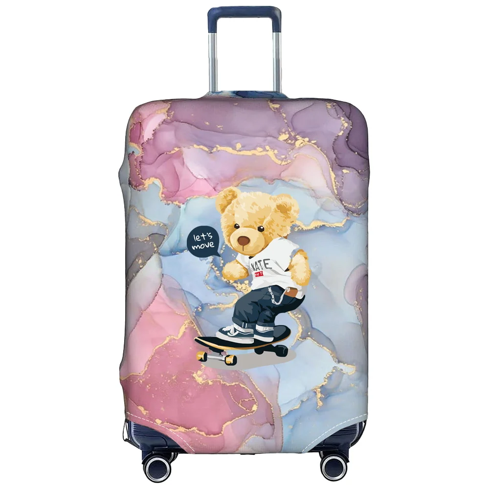 Cubierta de equipaje gruesa y elástica, Protector de maleta con estampado de serie Cute Bear, cubiertas de equipaje adecuadas para Carro de 18-32