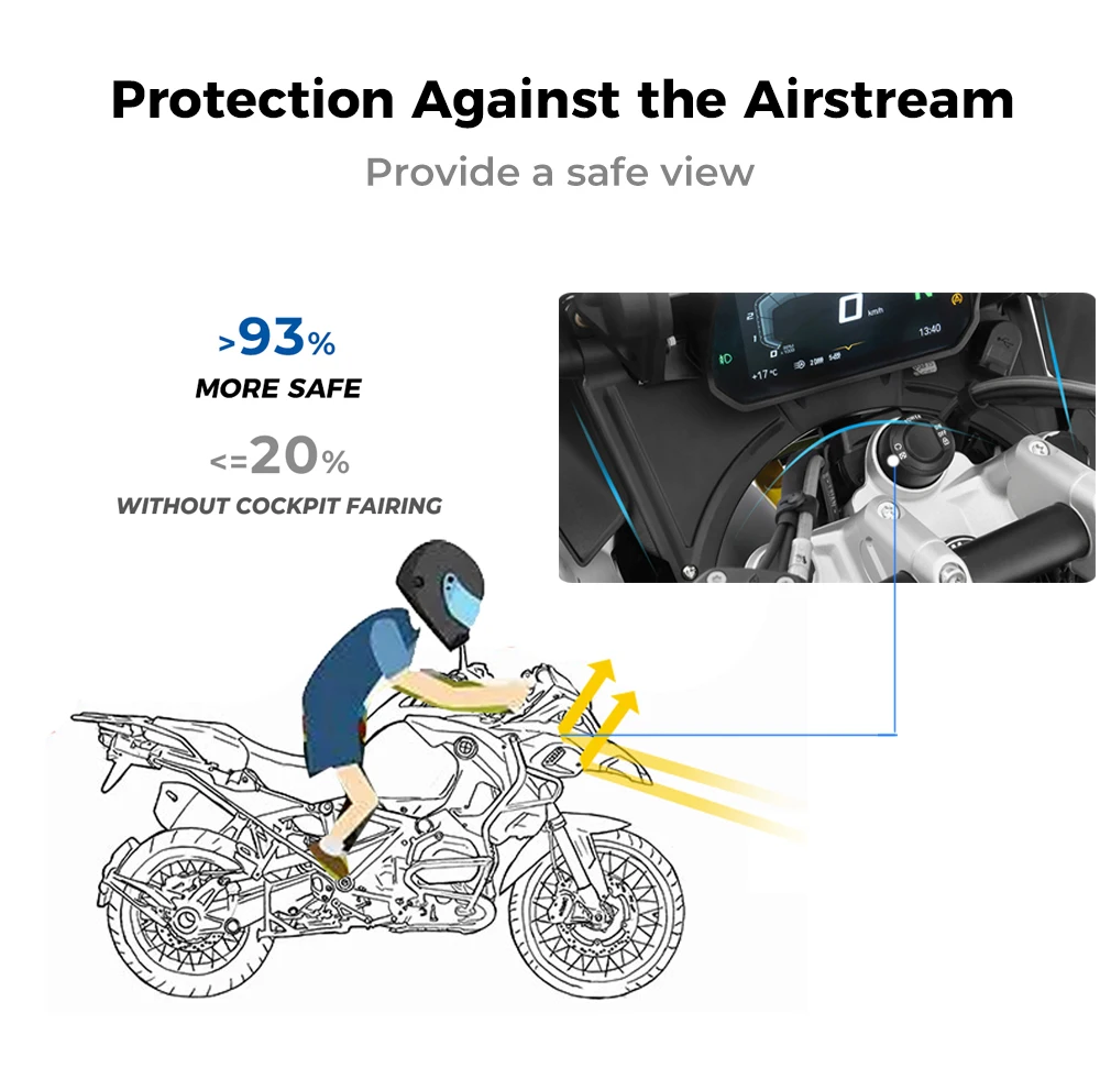 Cockpit Carenatura Updraft Deflettore Per BMW R1200GS LC R1250GS ADV Adventure R 1250GS GSA Moto Cockpit Copertura 2013-2023