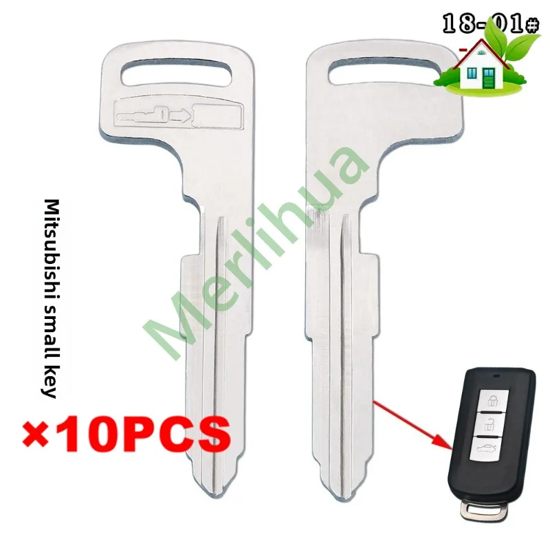 FOR Mitsubishi Car Spare Mechanical Insert Key Blank Emergency Small Key Blade For Outlander Smart Remote Card Fob