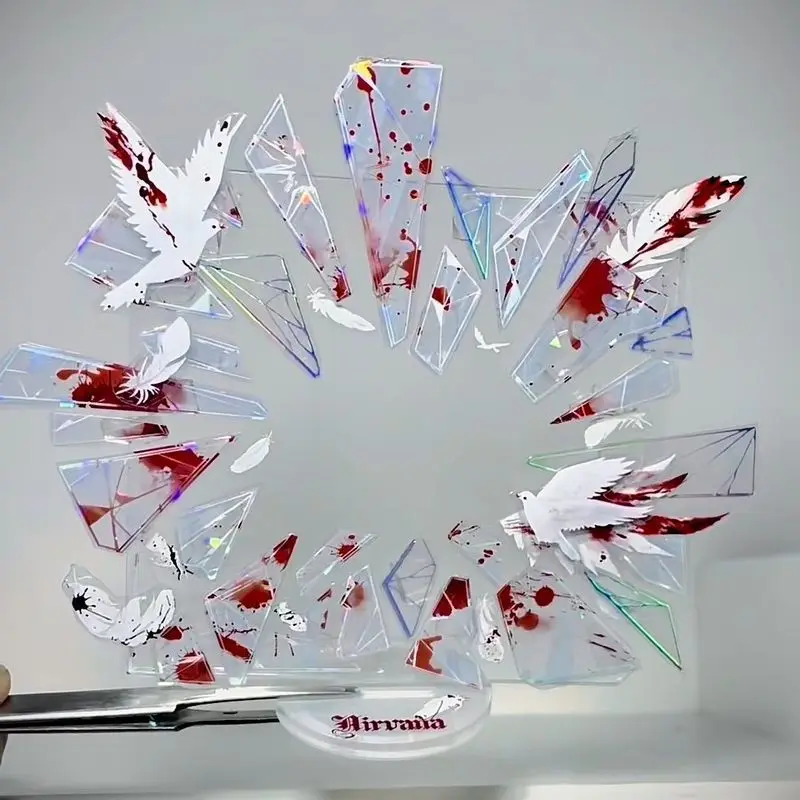 Broken Glass Badge Brick Standing Sign Ornament Ambiance Badge Storage Goods Badge Holder Goods Aesthetics Home Small Ornament