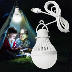 USB Light Bulb LED Camping Light Bulb Portable Emergency Light Cord Tent Light for Camping Emergency Truck Fishing Boat