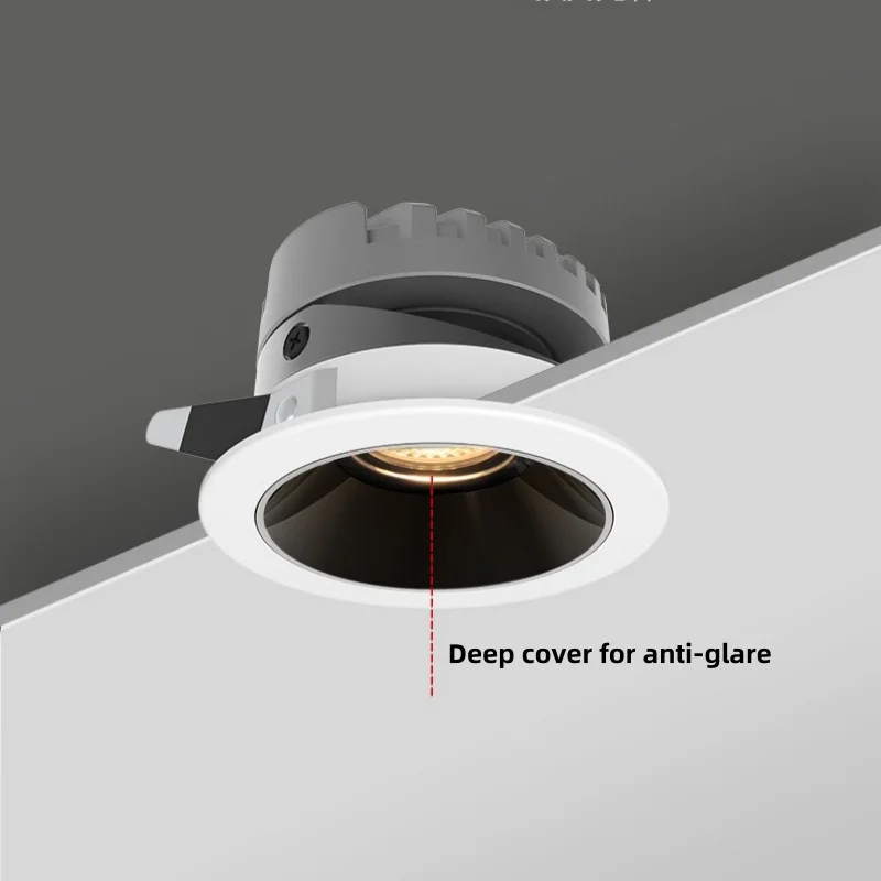 Round Anti-Glare LED Spotlight COB Ceiling Light 5W 7W 8W 10W 12W 18W 24W Ultra-thin Design Led Down Light For Store Shop Foyer