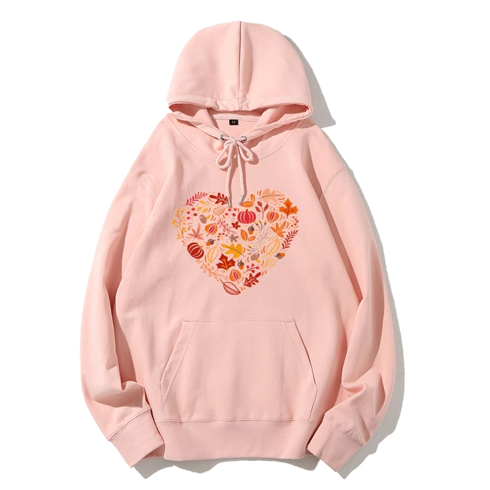 Thanksgiving Fall Essentials Hooodie Floral Pumpkin Heart Women's Autumn Vibes Sweatshirt Comfort Colors Boho Retro Pullover