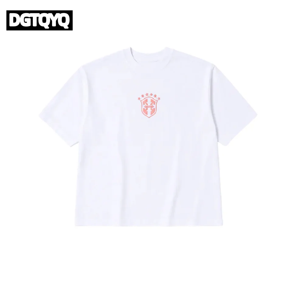 Man's Summer New Pink Embroidered Casual Shorts Straight Through Loose Shorts Printed Round Neck T-shirt Set for Women view 4