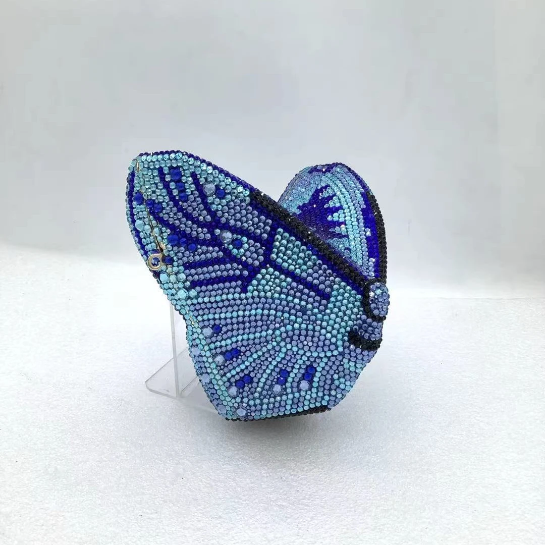 

XIYUAN Butterfly Shaped Crystal Evening Bag Women's Luxury Sparkling Rhinestone Clutch Purse for Wedding Party Gorgeous Handbags