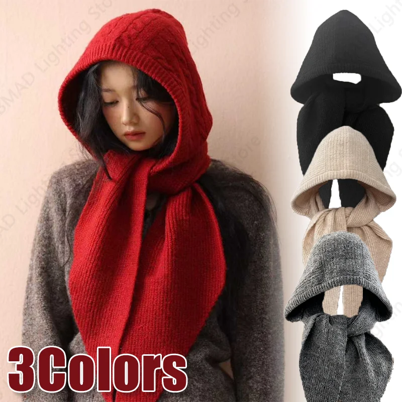 

Корейская Балаклава Y2K, шапка, шарф, цельный воротник, теплые шапочки, утолщенные теплые зимние аксессуары в стиле ретро, аксессуары для косплея