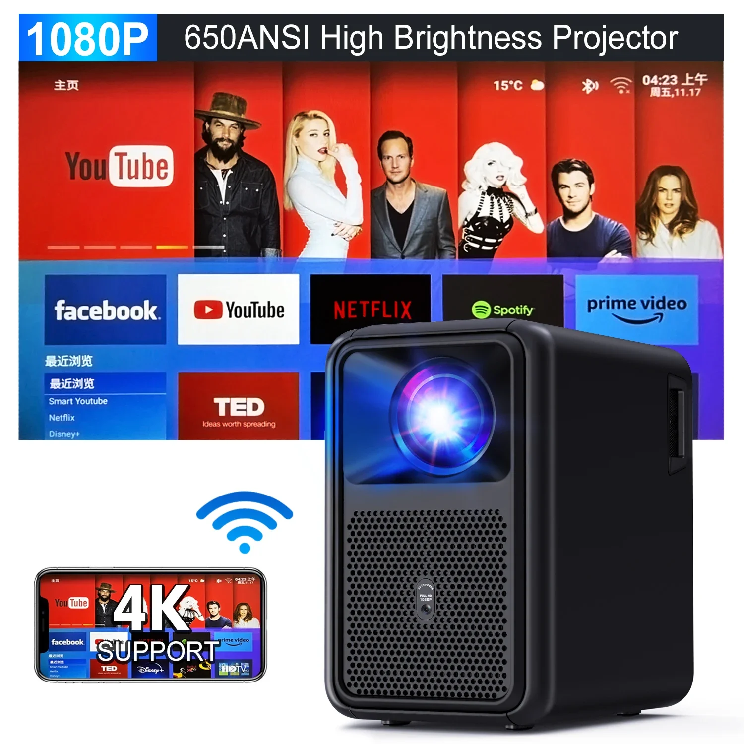 Good Quality Portable Pocket Led HD Mini Projector Android 4k Projector Laser TV Digital Cinema Projector