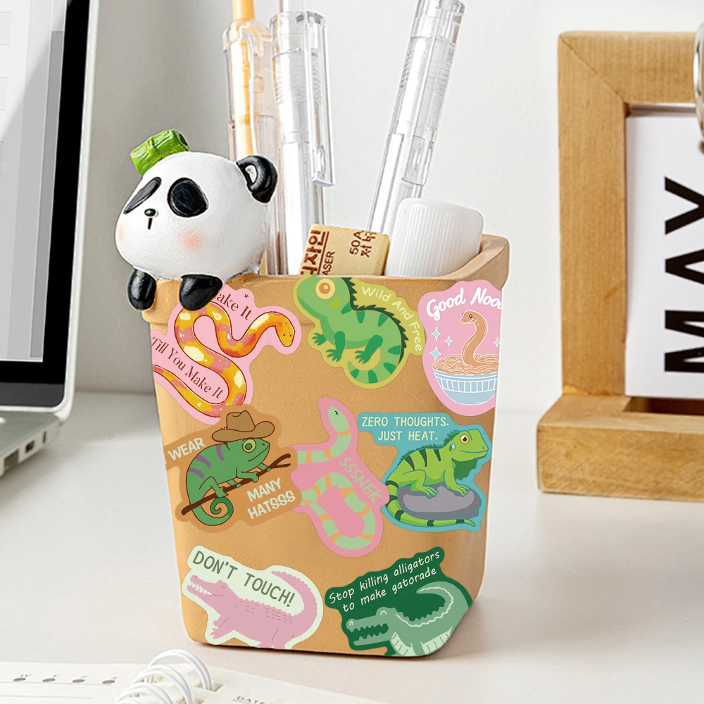 Picture 7: 50pcs Cartoon Reptile Stickers Kawaii Cute Animals Decals For Laptop Scrapbook Backpack Envelope Magazine DIY Graffiti Stickers