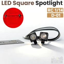 Equipment Rack Lights For Tamiya 1/14 Truck Square Spotlights d-01 Tow Headlights Led Rc Model Toy Parts [Tw]