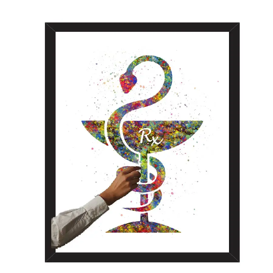 Human Anatomy Poster Prints Canvas Painting Medical Rx Caduceus Medicine Symbol Doctor Clinic Home Decoration