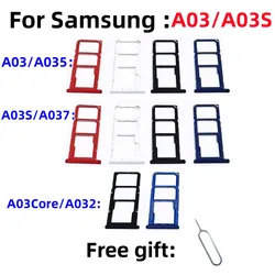 SIM Card SD Card Tray chip slot drawer card Holder For Samsung Galaxy A03 A03S A03Core SM-A035G/DS A037F/M A032 Card tray Slot
