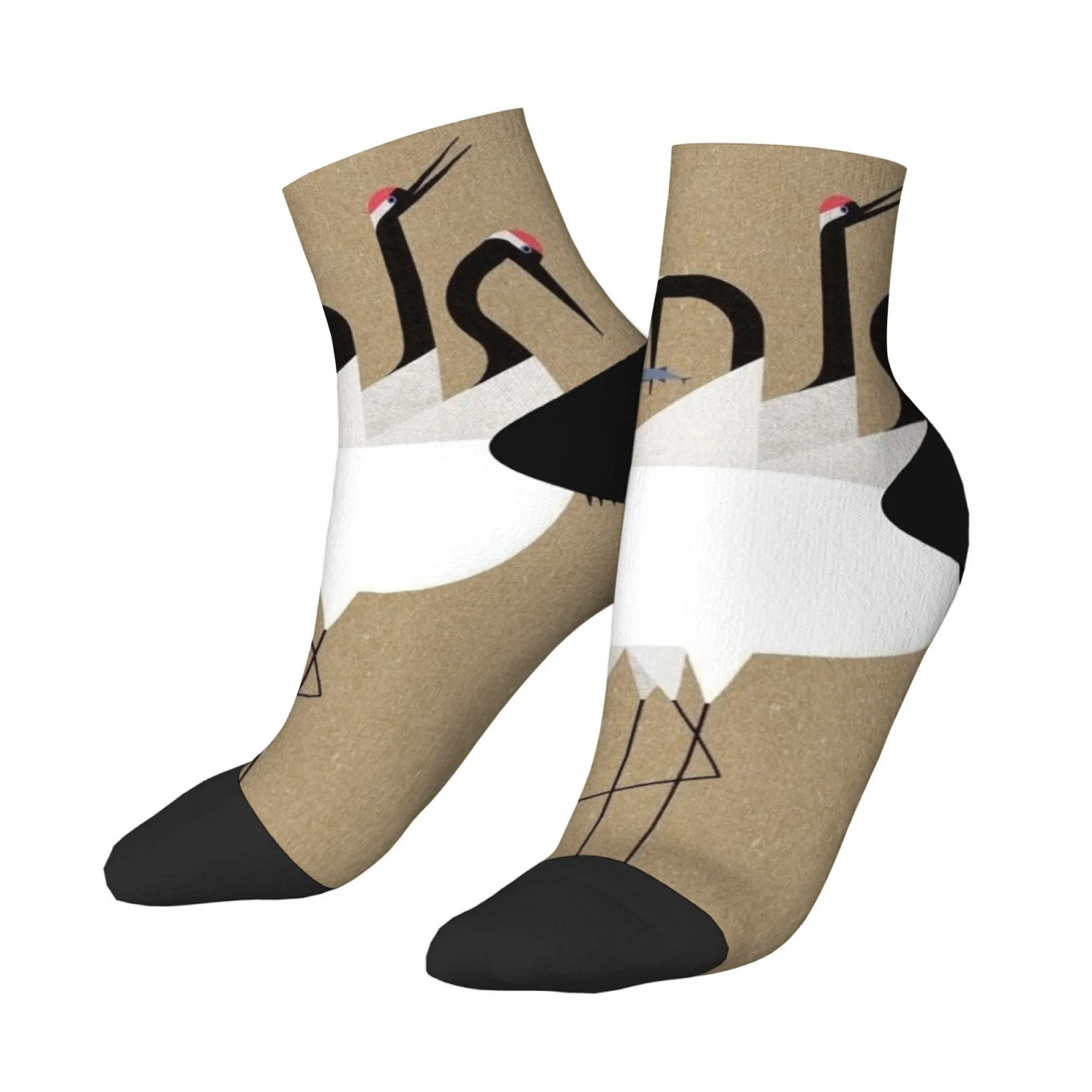 "Crane style" Short Socks Polyester Blend Comfortable Casual Socks for Women Men Unisex Soft Breathable Lightweight