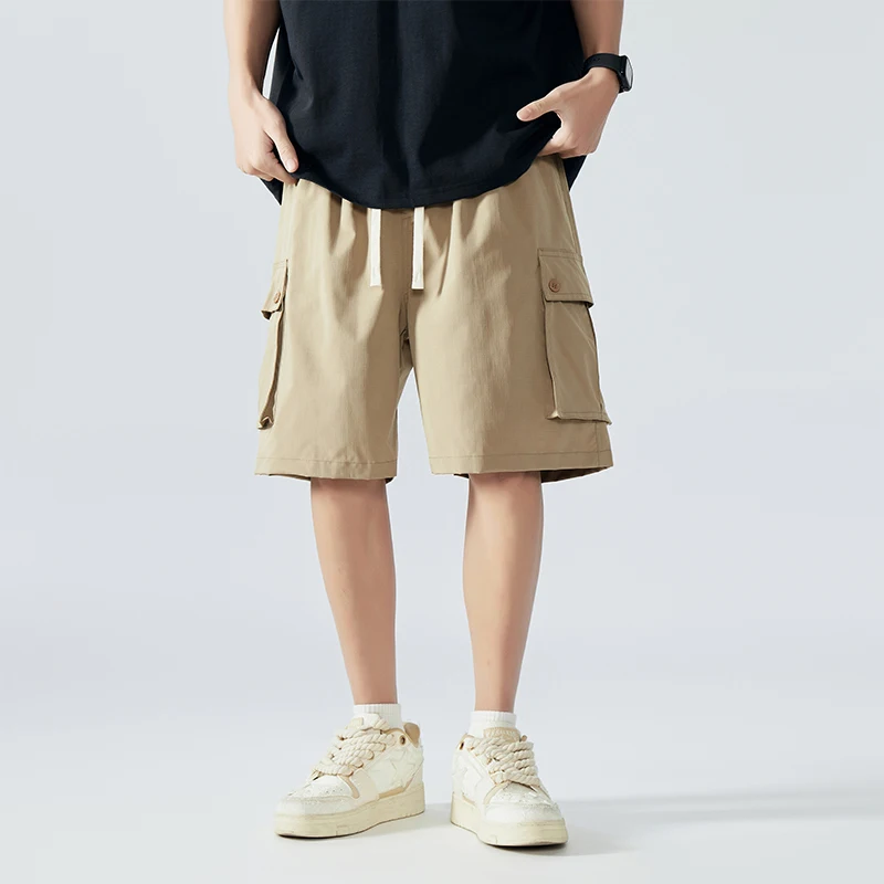 New Fashion Men'S Summer Loose Trendy Versatile And Handsome Sports 5-Point Trousers Youth Breathable Casual Work Shorts Pants