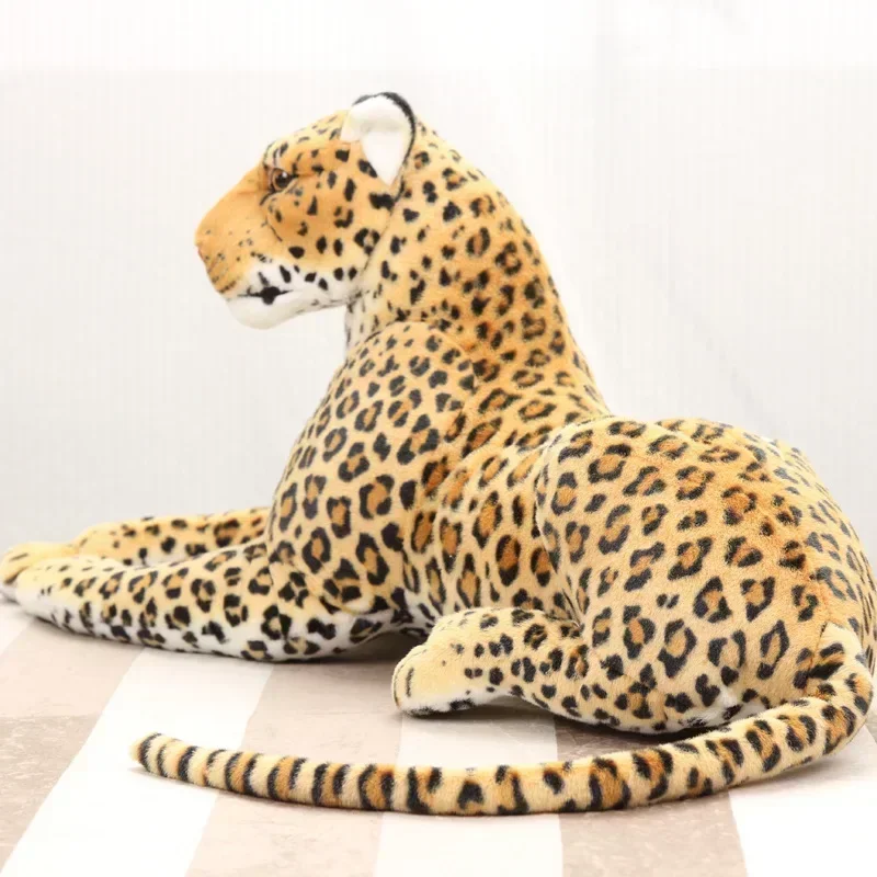 Simulation Animal Lying Leopard 133cm Doll Furniture Decoration Pillow Ornament Cartoon Animal Plush Toy Birthday Christmas Gift