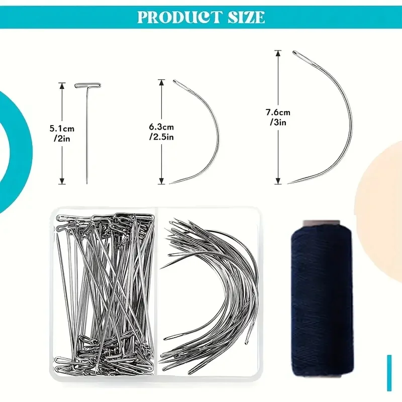 25 قطعة مجموعة مستلزمات صناعة الشعر المستعار للجنسين قبعات شبكية قابلة للتمدد للبالغين مع إبر خيط النسيج ومشابك مشط وأربطة قابلة للتعديل #6
