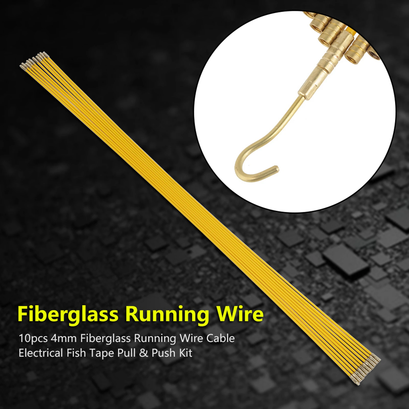 Fish Pulling Wire Holder Fiberglass Running Wire 4mm Fiberglass Running Wire Cable Electrical Fish Tape Pull & Push Kit