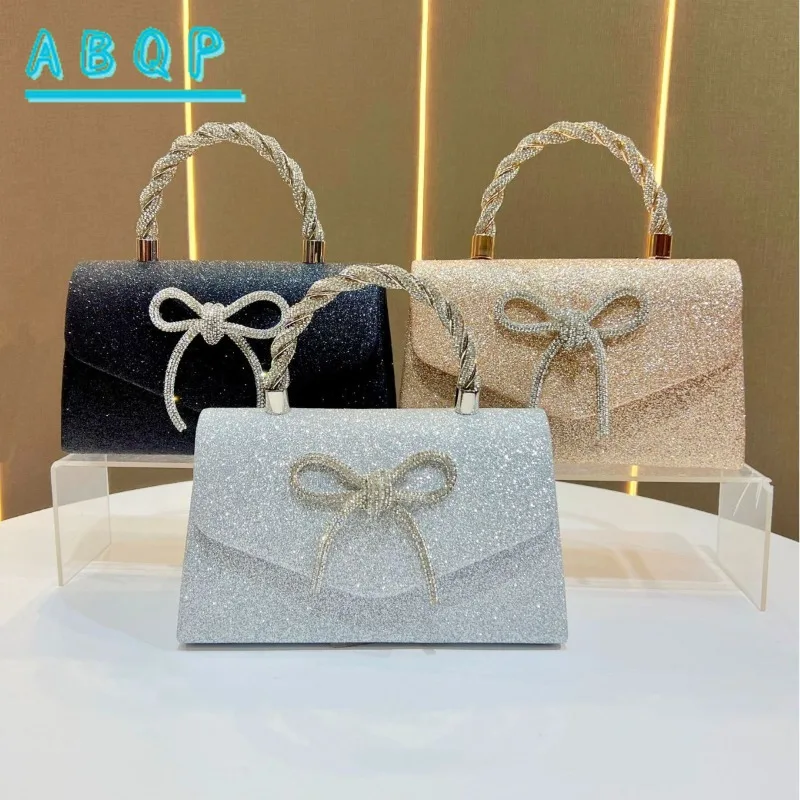 New Style Dinner Handbag Luxury Brand Diamond-encrusted Mini Dinner Party Handbag Fashion Trend Women's Shoulder Crossbody Bag