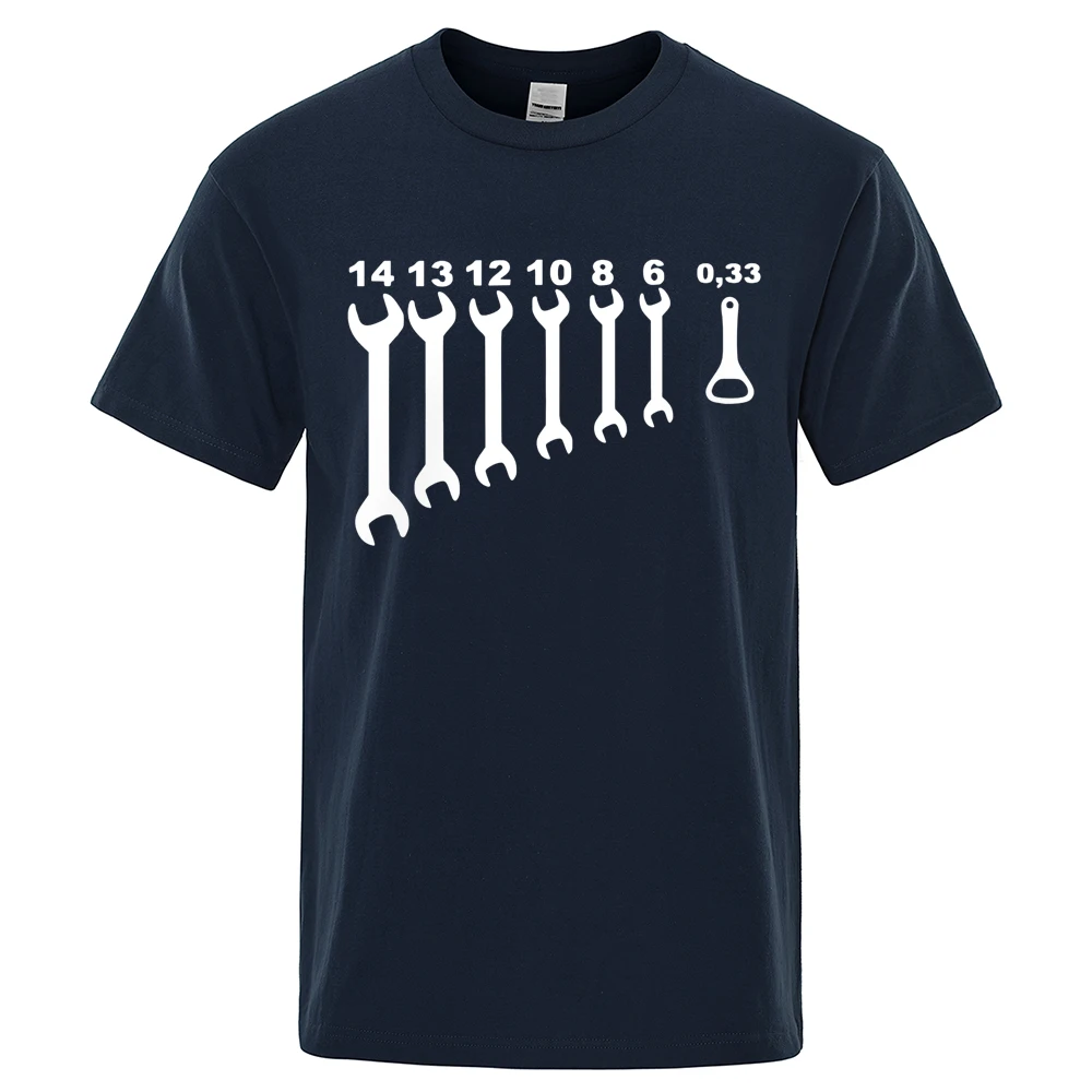

New Screw Wrench Mechanic Printed Men's T-shirt Car Fix Engineer Pattern Tees Outdoor Daily Leisure Crew Neck Short Sleeve Tops