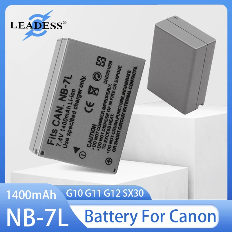 Batería de NB-7L recargable para cámaras digitales, pila de litio de 1400mAh para Canon PowerShot G10, G11, G12, SX30, SX30IS, NB7L