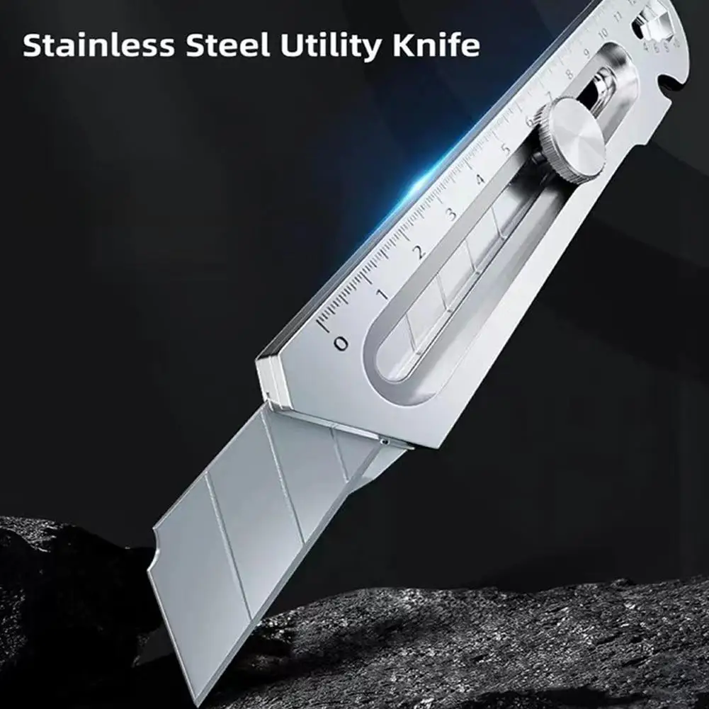 Multifunctional  6 In 1 Pocket Utility Knife Aluminum Alloy Нож Heavy Duty Box Cutter 18MM/25MM Couteau Ножи For Cartons