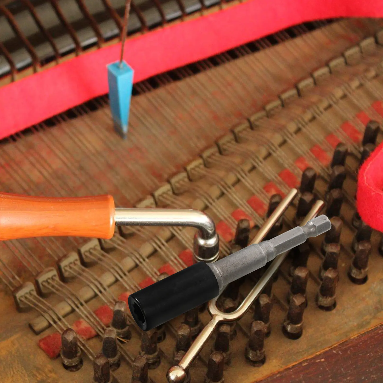 

Набор инструментов для снятия колышков фортепиано: высокопрочный пластик, марганцевая сталь, головка-трещотка для фортепиано, подходит для электроинструментов, настроечный ключ