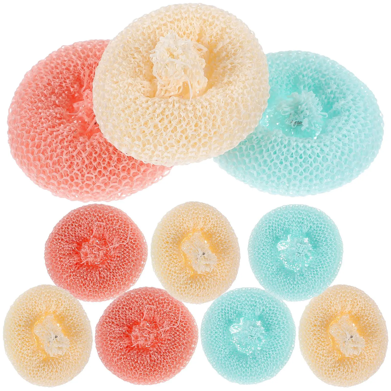 

10 Pcs Dish Scrubber Pads Non Scratch Plastic Cleaning Sponge Kitchen Utensil Washer Pots Dishes Scrubbers Pad Home Supplies