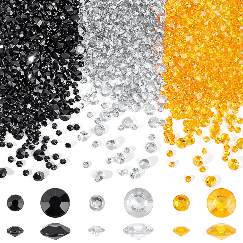 

4200Pcs 6 Styles Pointed Back Acrylic Rhinestone Cabochons Faceted Shaped Mixed Color 4.5~8x2.5~4mm