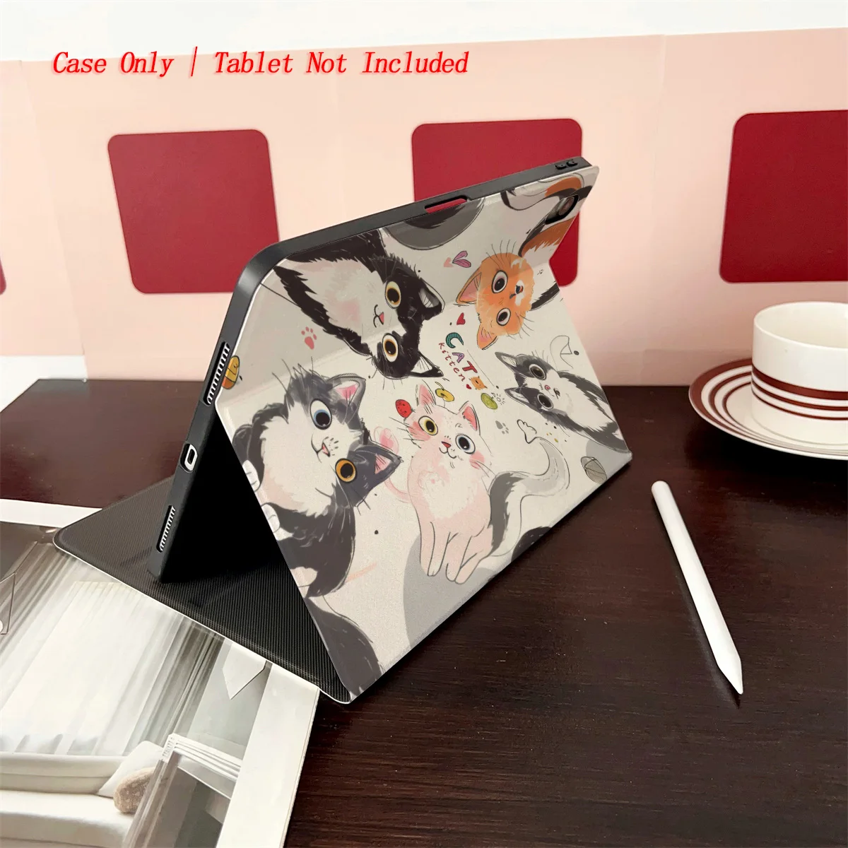 حافظة آيباد بتصميم قطط ملونة مختلفة لطيفة وحديثة لعام 2025 لجهاز ابل ايباد 10.2 بوصة اير 4 برو 11 ميني 5 غطاء مزخرف متين #4