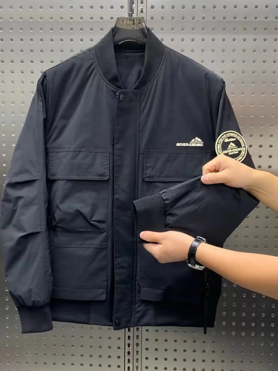 

New Men's Baseball Collar Jaet Multi-ket Casual Versatile Outerwear Faionable Autumn 2025 Polyester Fiber Zipper Closure