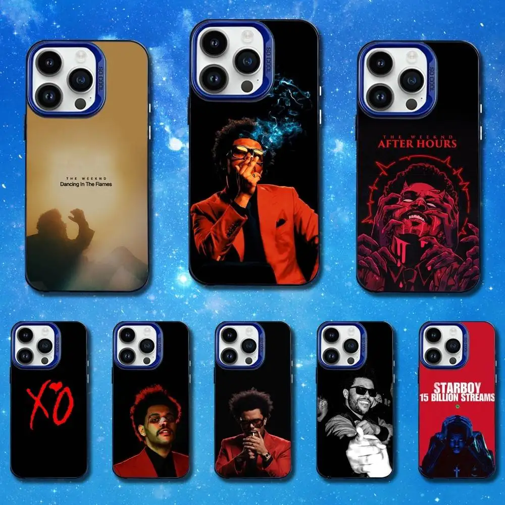 

T-The W-Weeknd Singer Phone Case For iPhone 11,12,14,13,15,16,Mini,XS,MAX,Pro,SE Blue Matte Silicone Cover