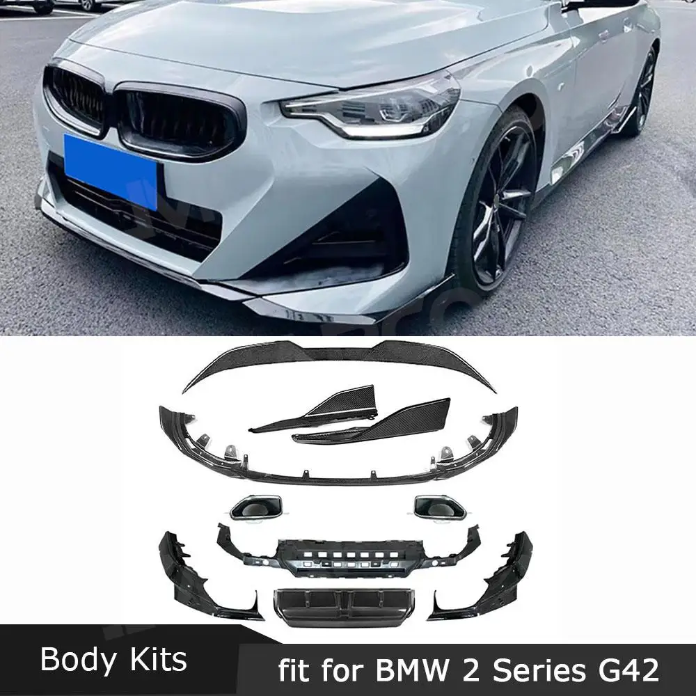 

JMCARCOOL Автомобильный передний бампер, диффузор, комплекты боковых юбок, задний спойлер, обвесы для BMW 2 серии G42 M-Sport Coupe 2021 +