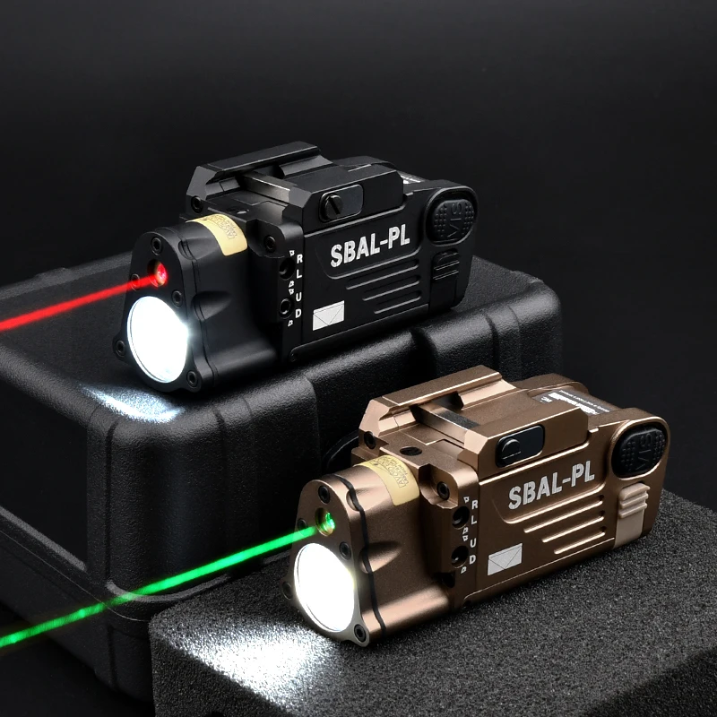 Imagem -06 - Metal Sbal Tactical Pistol Lanterna Strobe Branco Luz Constante com Laser Vermelho e Verde Arma de Luz Fit 20 Milímetros Rail Sbal pl