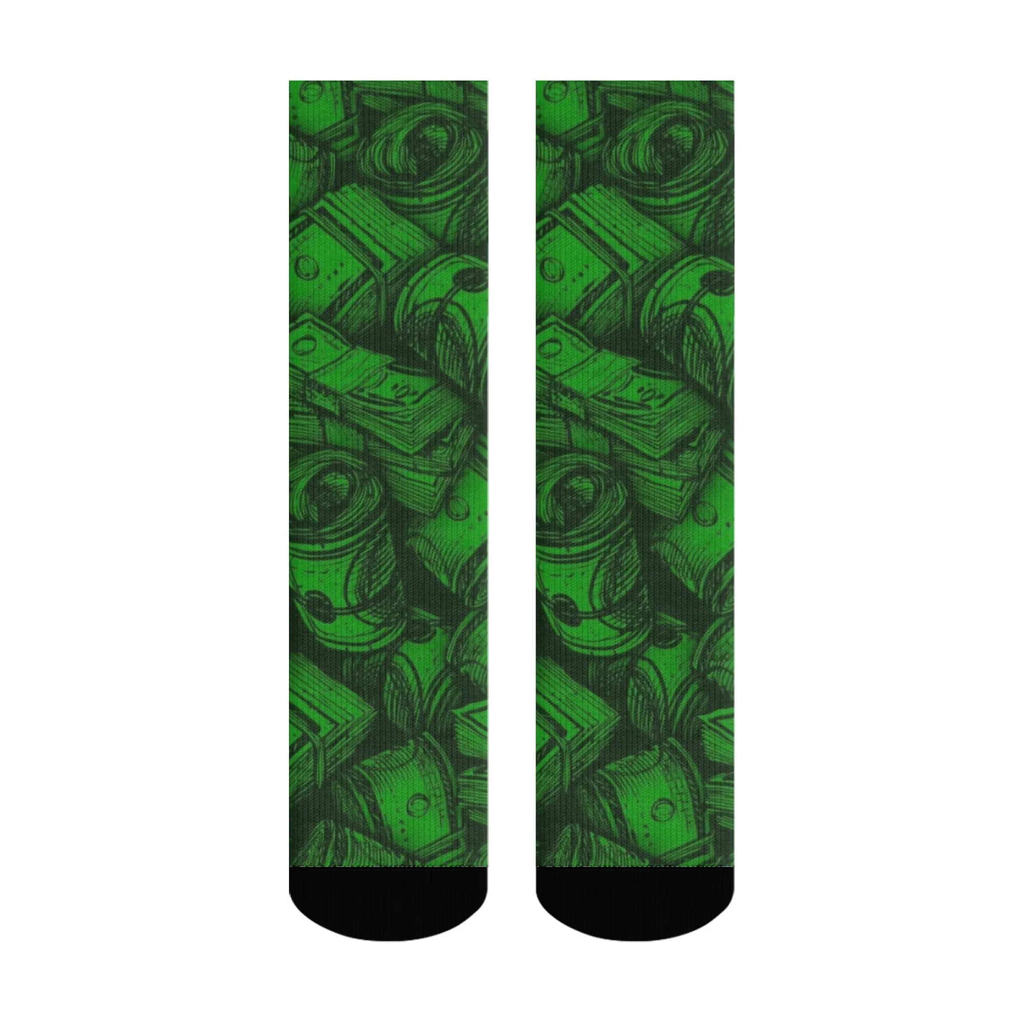 Уличная одежда в стиле хип-хоп, новинка, носки с принтом денег, удобные нескользящие дышащие носки для вечеринок, спорта на открытом воздухе, повседневная повседневная одежда