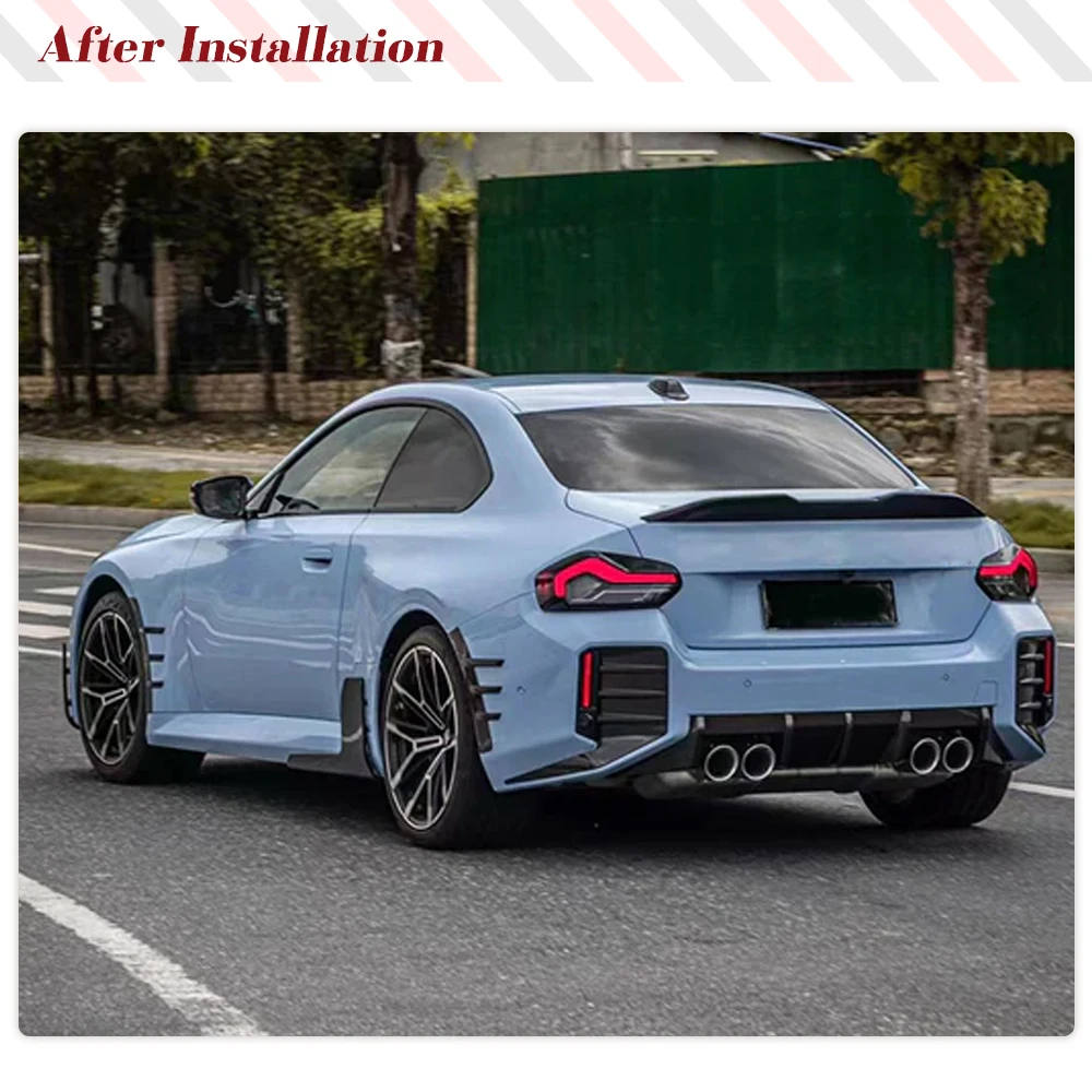 Rear Bumper Canards for BMW M2 G87 2022UP 2 Doors Dry Carbon Side Fender Rear Wheel Arch Cover Air Vent Trim 2PCS