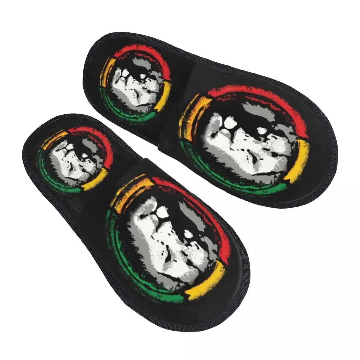 Custom Rasta Reggae Lion Memory Foam Slippers Women Soft Warm Jamaican Pride House Slippers