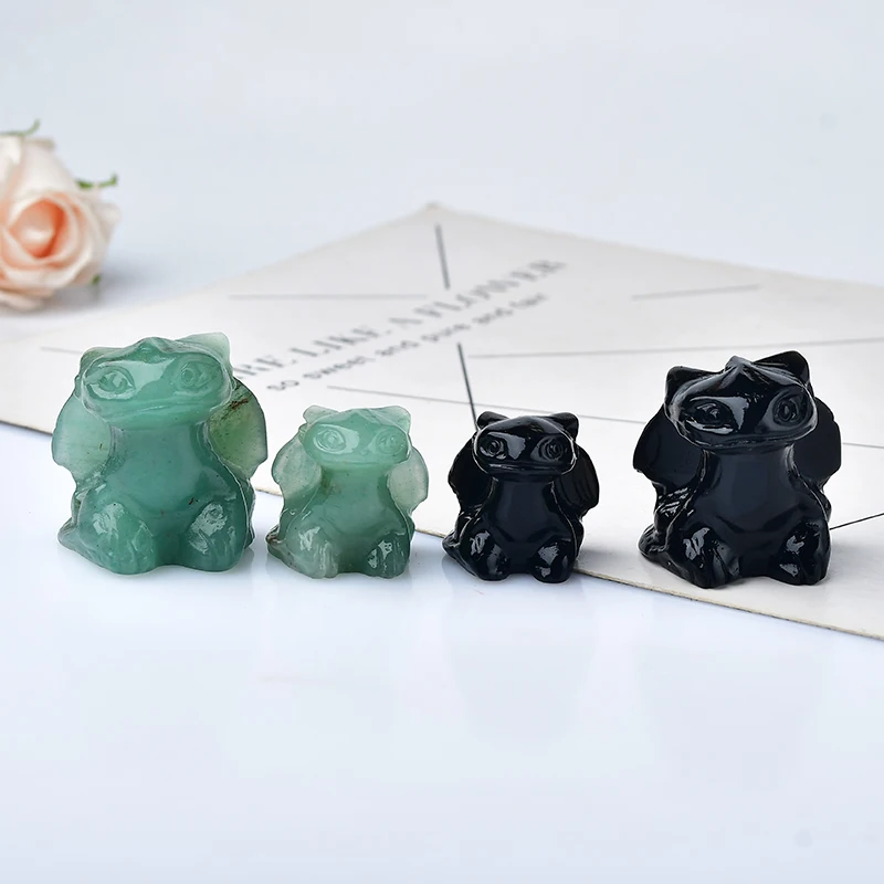 1PC Natural Crystal Aventurine Obsidian Toothless Cartoon Figure Mineral Ornaments Energy Healing Stone Reiki Home Decoration