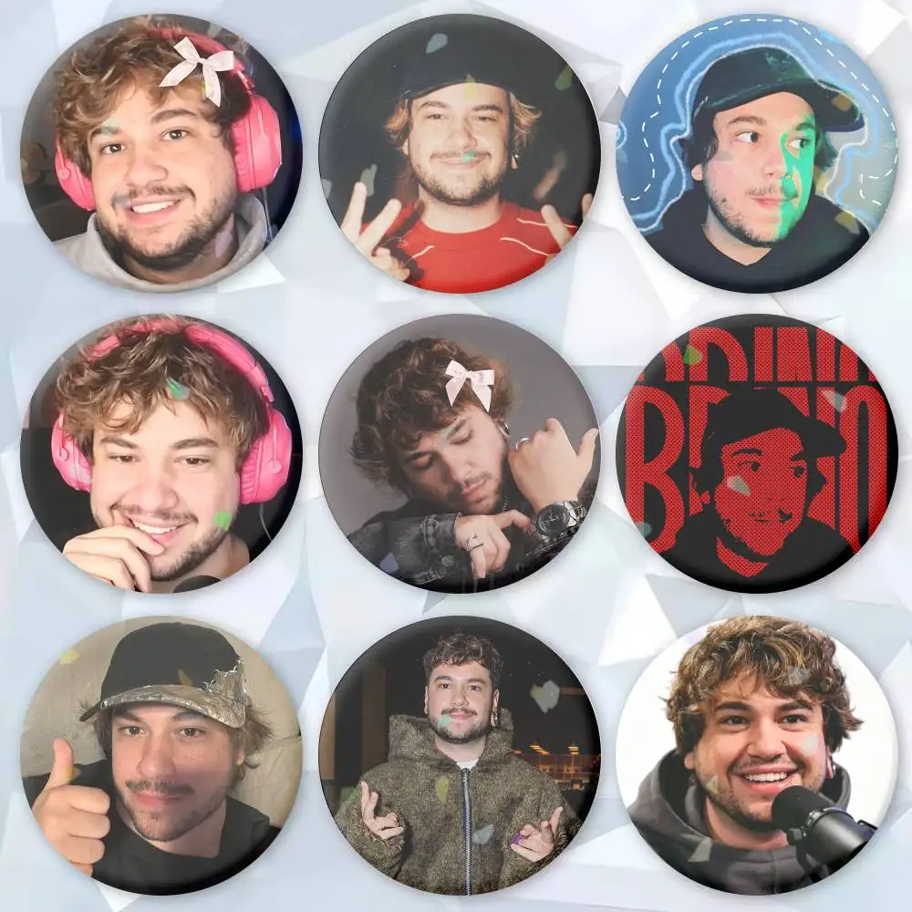 

Famous Brazilian streamer Brino Brooches Cartoon Badge Pins Backpack Hat Accessories Friend Gift