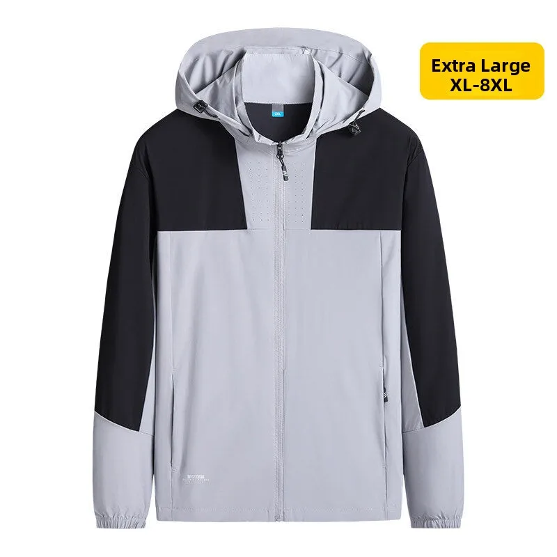 

Съемная шапка, одежда для мужчин больших размеров, куртка, верхняя одежда больших размеров, модная, с защитой от солнца, тонкая модель, китайское производство