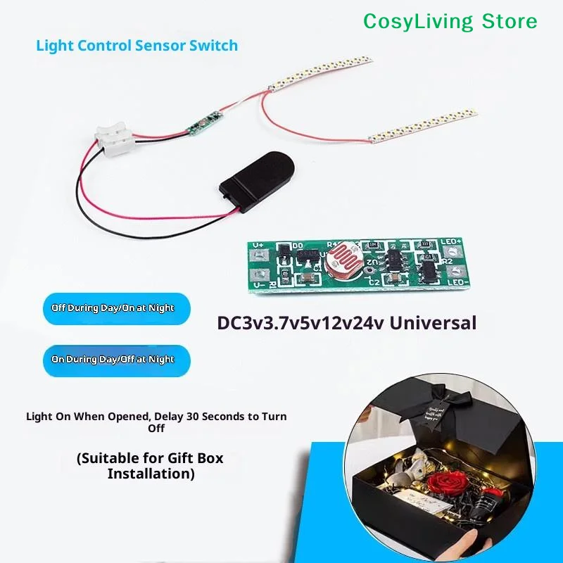 [CL]8mm Mini Light Sensor Switch Automatically On Light Switch Sensor Photocell Street Lights Switch DC 3V 3.7 V 5V 12V 24V[CL]