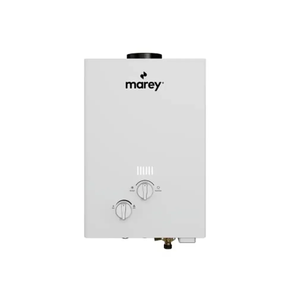 

Gas Tankless Water Heater Flow Activated 2.64 GPM Compact Design 68,240 BTU NG Off-Grid Twin Solenoid Valve Summer/Winter Switch