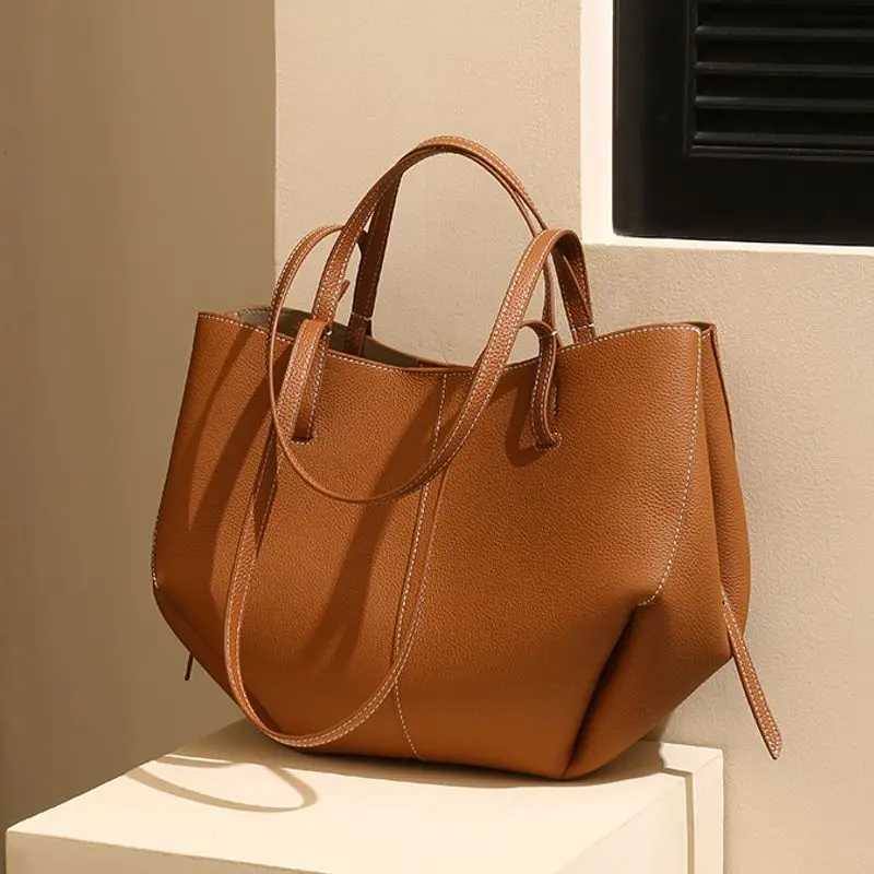 

Women Tote Bag Fashion Underarm Pouch Large Capacity Soft Leather Shoulder Bag Retro Crossbody Bag Casual Portable BucketBags