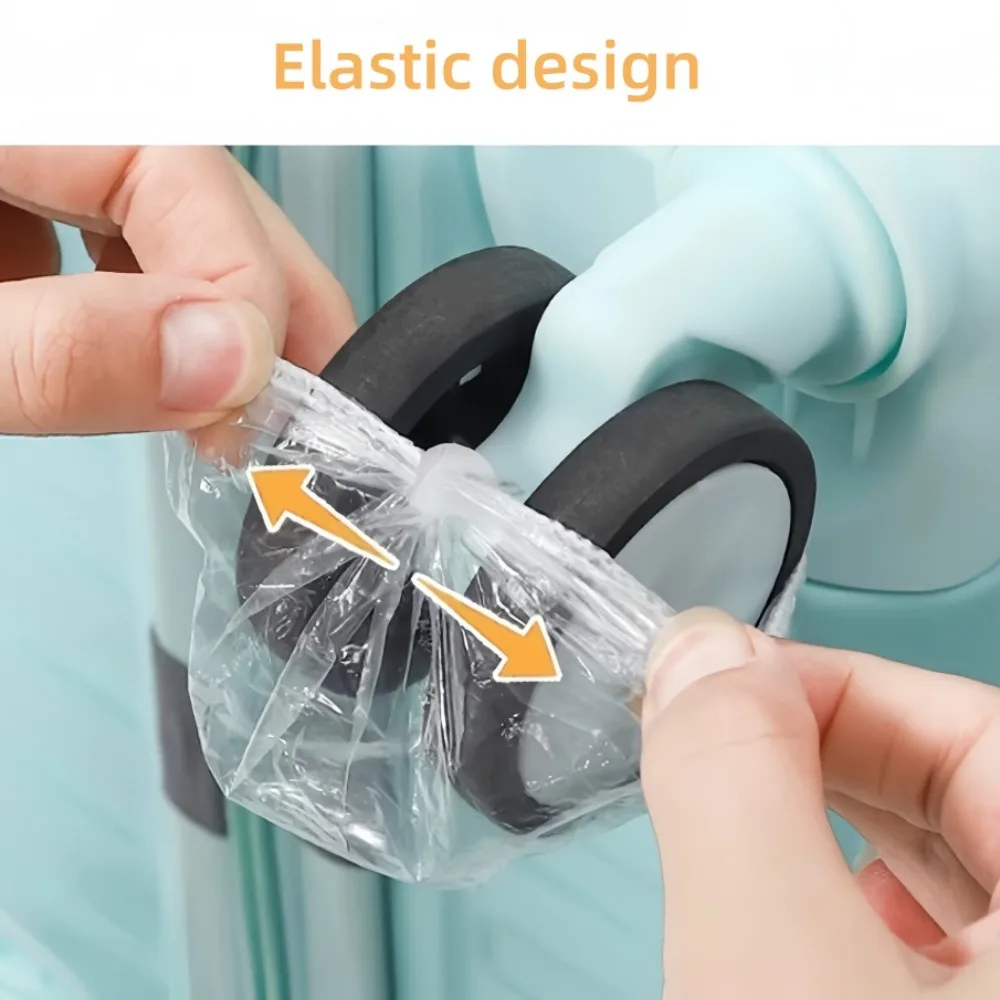 50/100 Buah Penutup Roda Koper Sekali Pakai, Pelindung Roda Koper dari Debu, Penutup Roda Koper, Pelindung Roda Koper