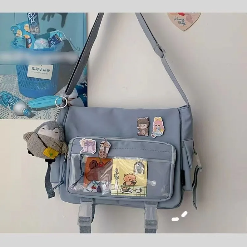 College Style Casual Crossbody Canvas Bags, Japanese Versatile Shoulder Bag, Suitable for Commuting and Attending Classes