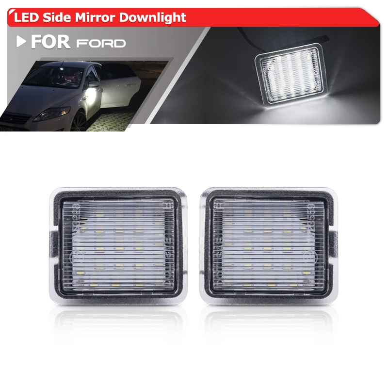 2x For Ford Focus 3 Escape 3 Mondeo 4 5 Kuga 1 2 Galaxy 2 C-Max S-Max Led Side Downlight In Mirror Peripheral Car Courtesy Lamp