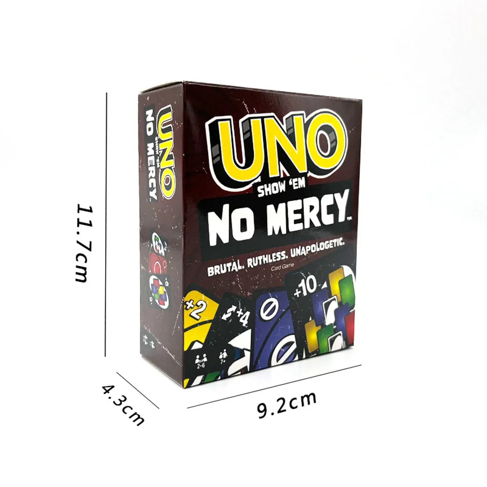 Uno No mercy-Juego de mesa de cartas UNO, entretenimiento para fiestas familiares, juegos de UNO, juguetes para niños, cumpleaños y Navidad