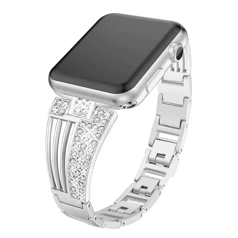 Correa de diamante para Apple Watch, banda de cristal de lujo para iwatch Series 8, 7, 6, SE, 5, 3, Ultra, 40mm, 41mm, 38mm, 44mm, 42mm, 45mm, 49mm