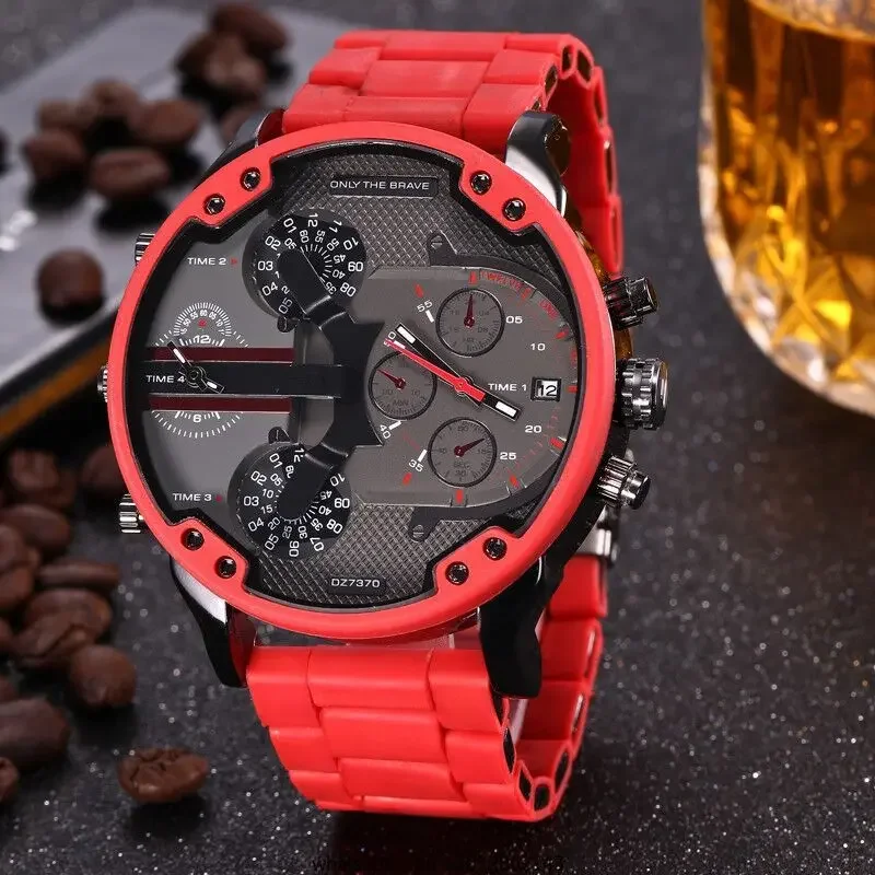 

European and American big red watch, large dial hot-selling men's quartz watch 7370